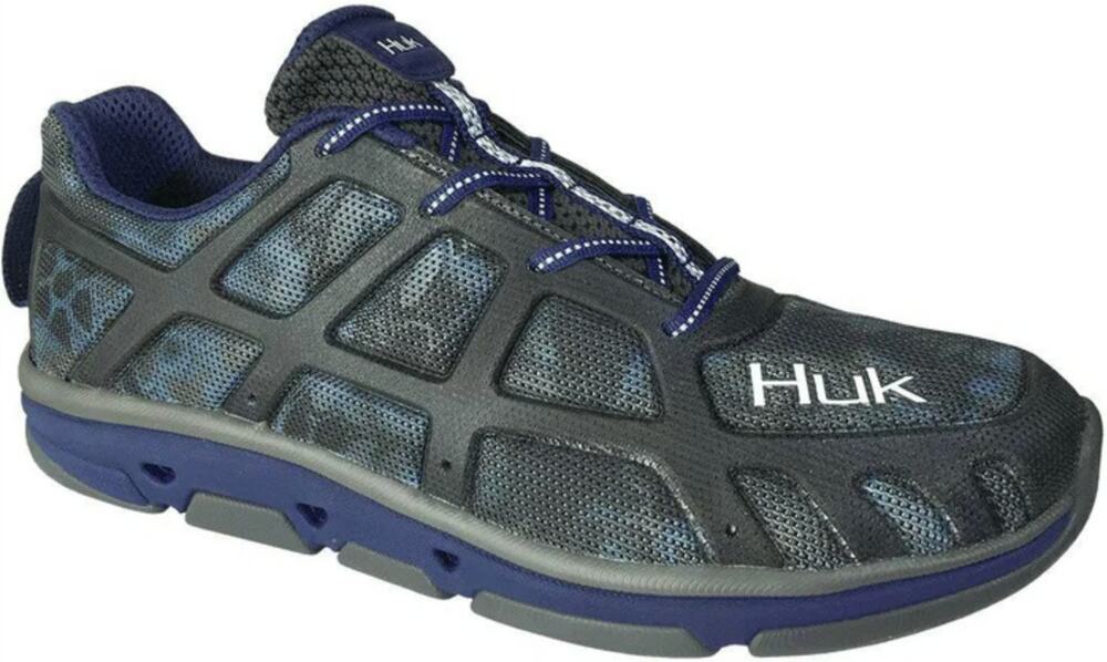 Huk Attack Subzero Fishing Shoes Low Top Breathable Lace Up Blue Black US 11.5